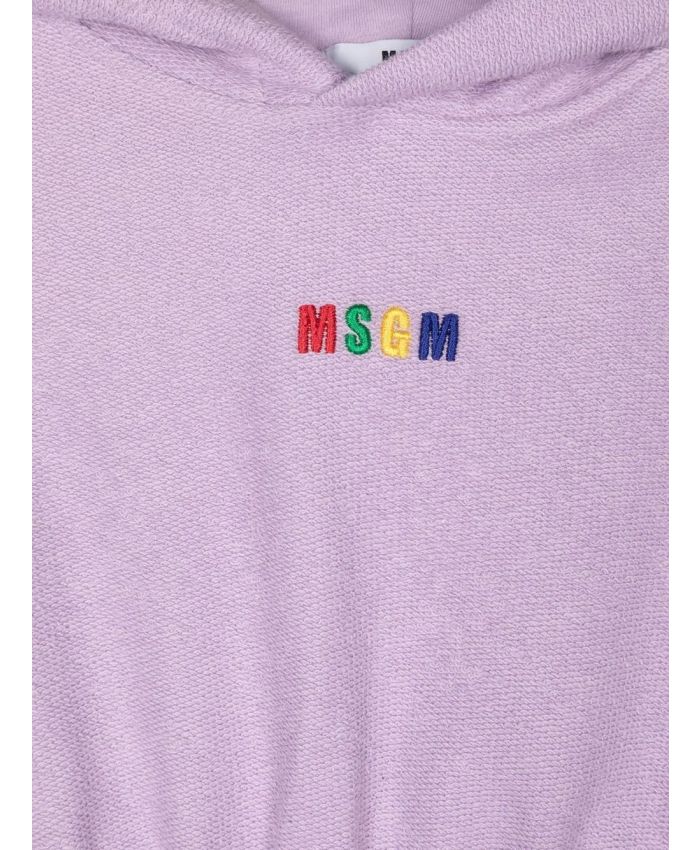 MSGM Kids - logo-embroidered hooded top