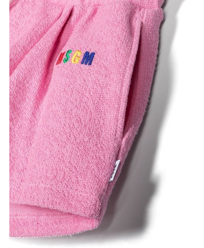 MSGM Kids - multicolour embroidered-logo shorts