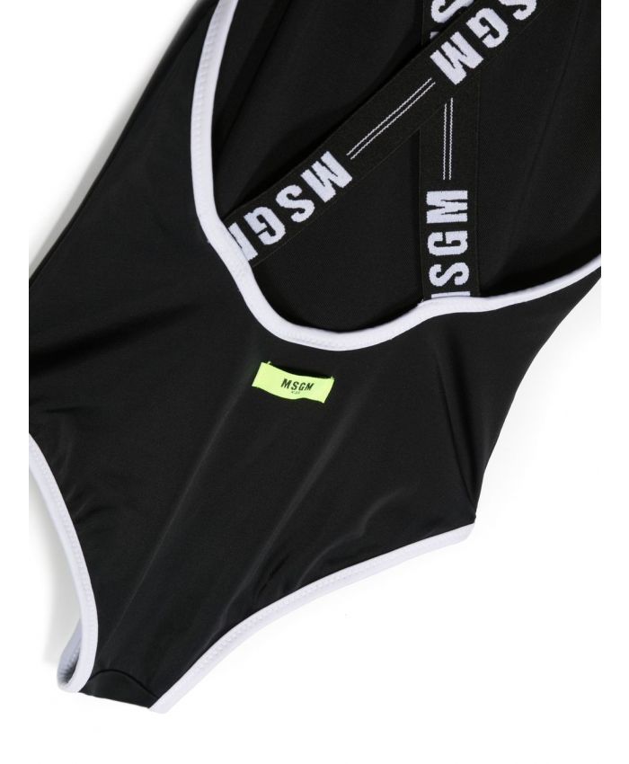 MSGM Kids - logo-print strap swimsuit