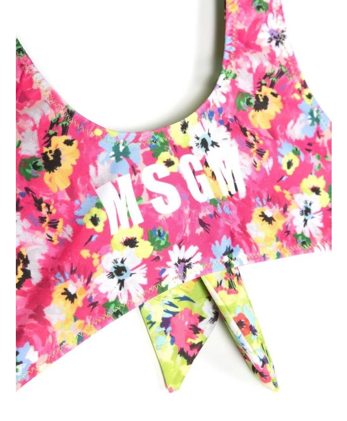 MSGM Kids - floral-print stretch bikini set