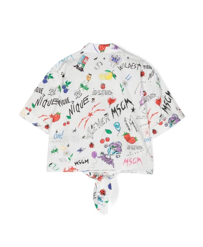 MSGM Kids - graphic-print cropped blouse