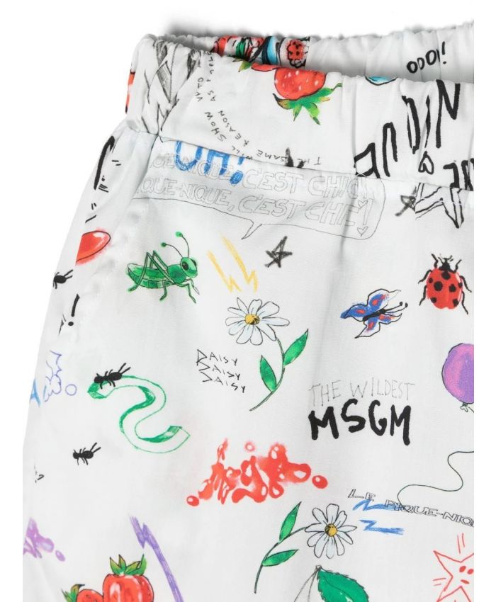 MSGM Kids - hand-painted design shorts