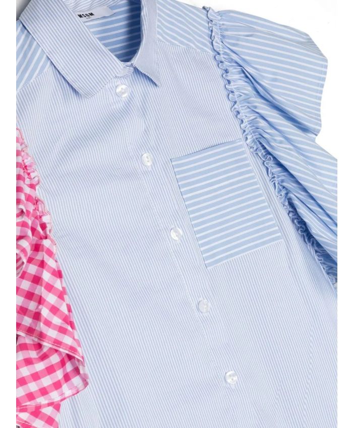MSGM Kids - multi-stripe check-detail shirt