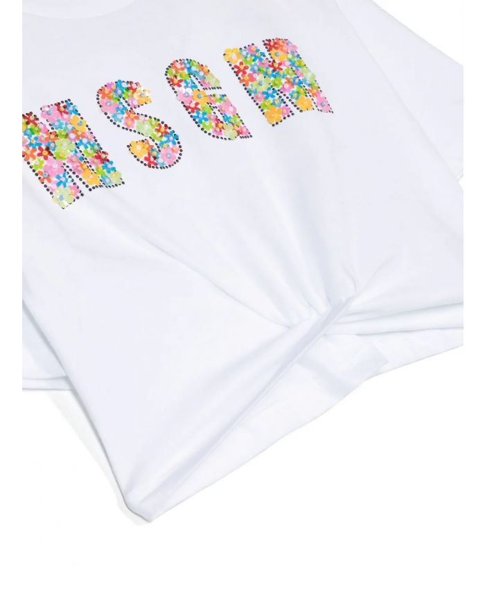 MSGM Kids - embellished-logo cotton T-shirt