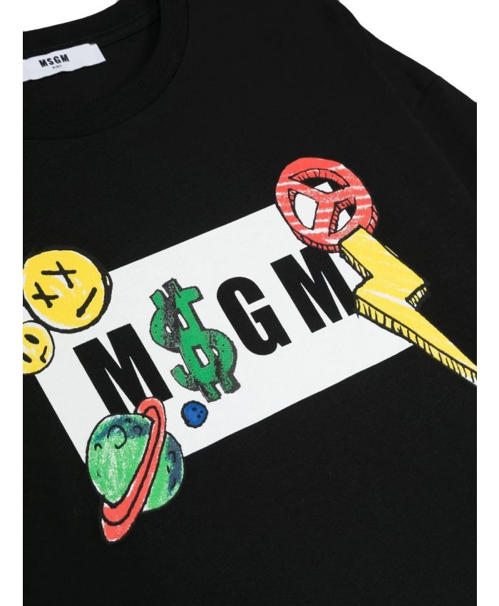 MSGM Kids - logo-print detail T-shirt