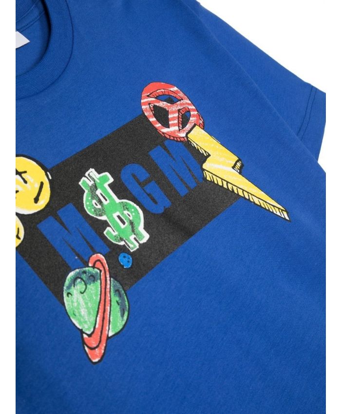 MSGM Kids - logo-print cotton T-Shirt