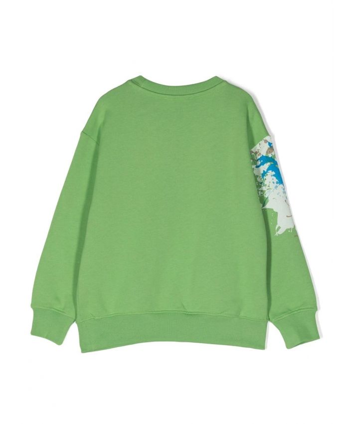 MSGM Kids - paint-splatter logo-print sweatshirt