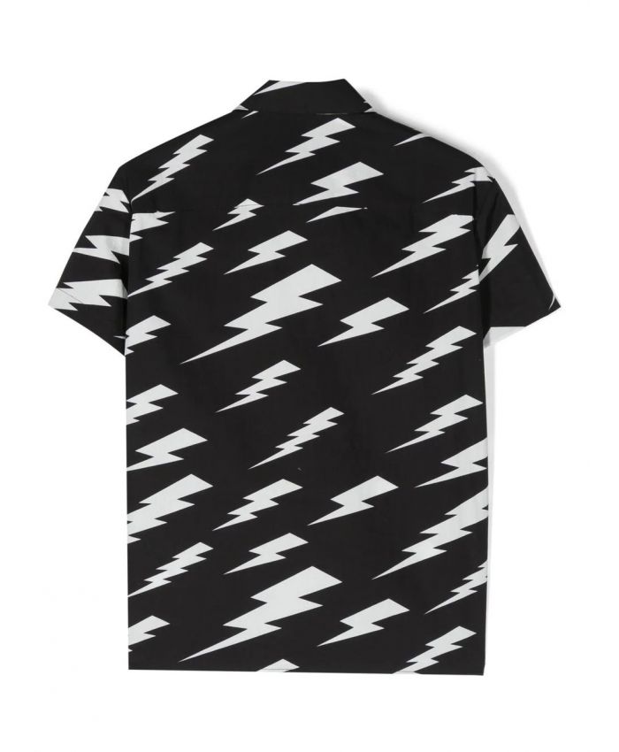 Neil Barrett Kids - thunderbolt-print cotton shirt
