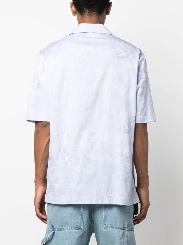 Off-White - angel-motif jacquard short-sleeved shirt
