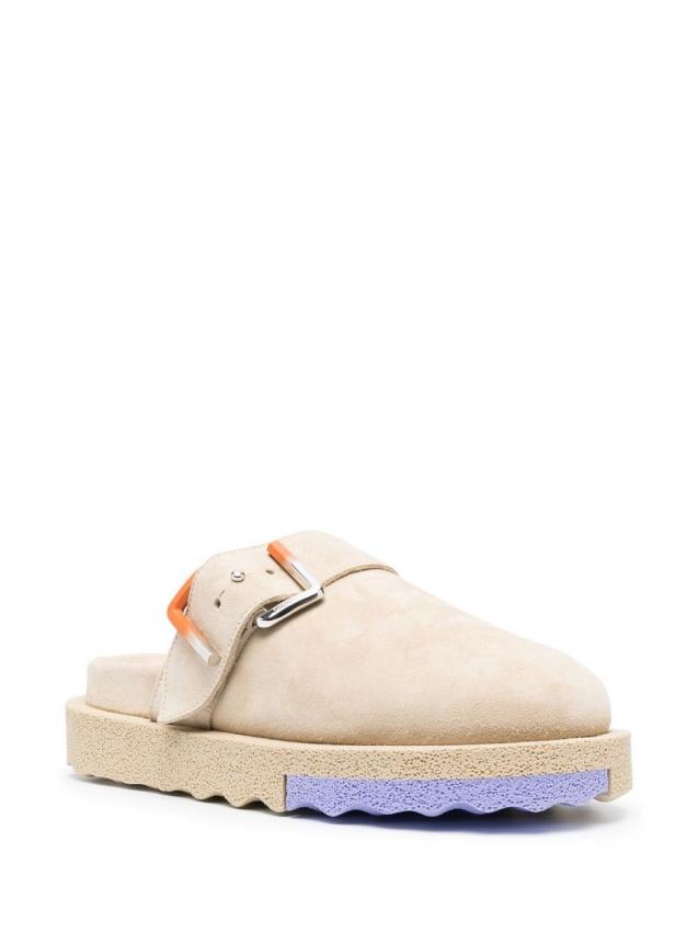 Off-White - Spongesole suede clogs