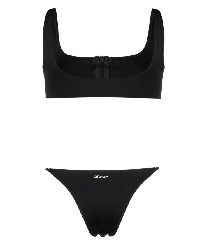 Off-White - zipped logo-print bikini