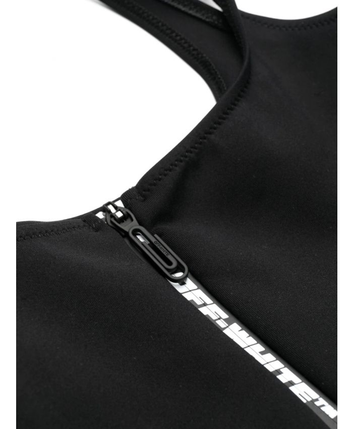 Off-White - logo-print zip-up swimsuit