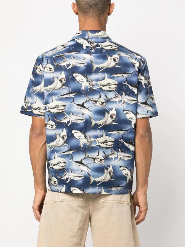 Palm Angels - Sharks-print bowling shirt