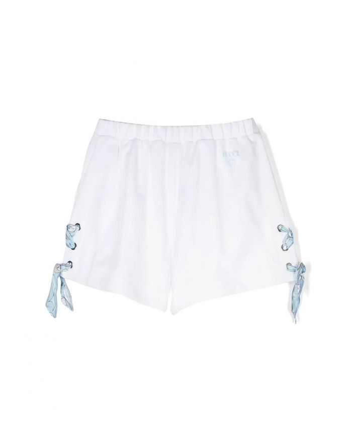 Pucci Kids - lace-up detail cotton shorts
