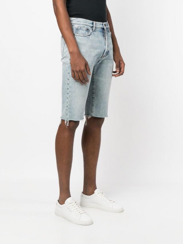 Saint Laurent - raw-cut edge denim shorts