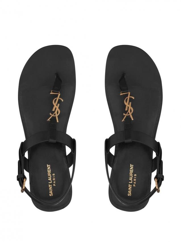 Saint Laurent - Cassandre buckle-fastening sandals