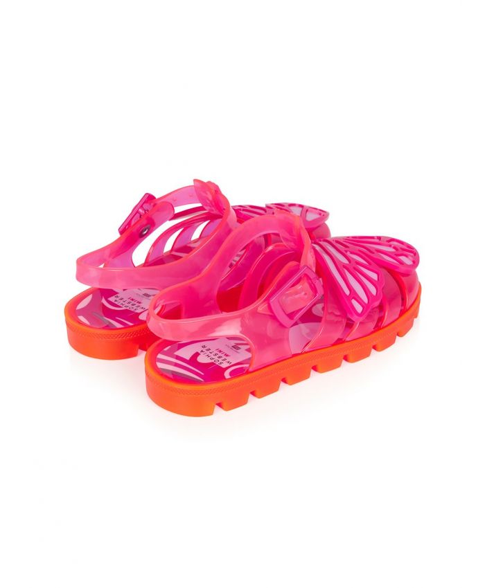 Sophia Webster Kids - Neon fuchsia Butterfly jelly sandals