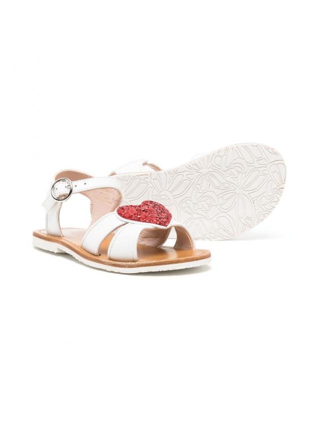 Sophia Webster Kids - heart-patch cut-out leather sandals