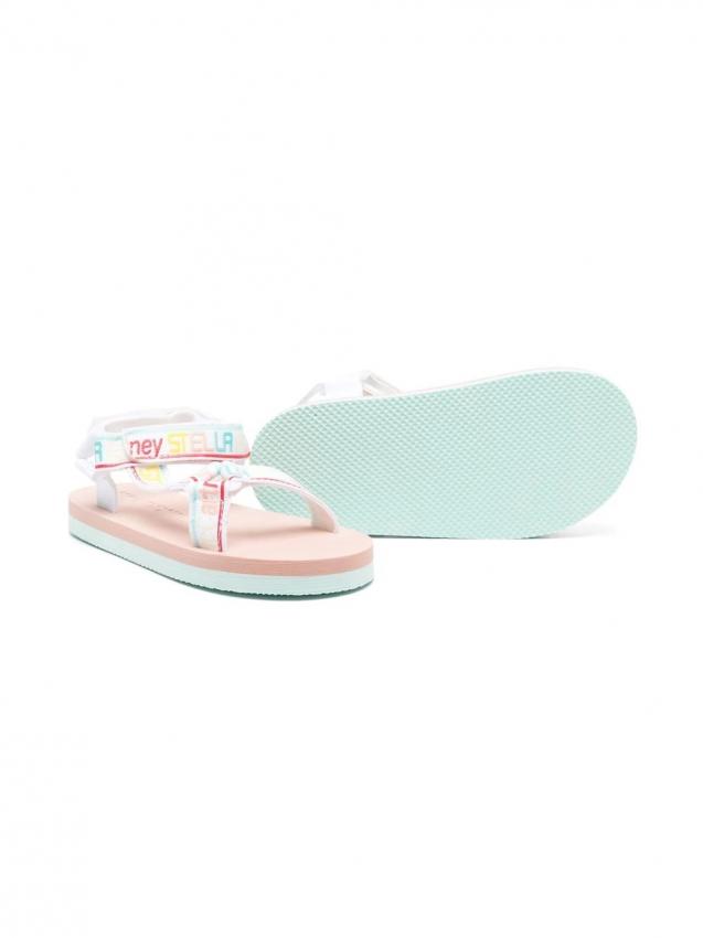 Stella McCartney Kids - logo-print touch-strap sandals