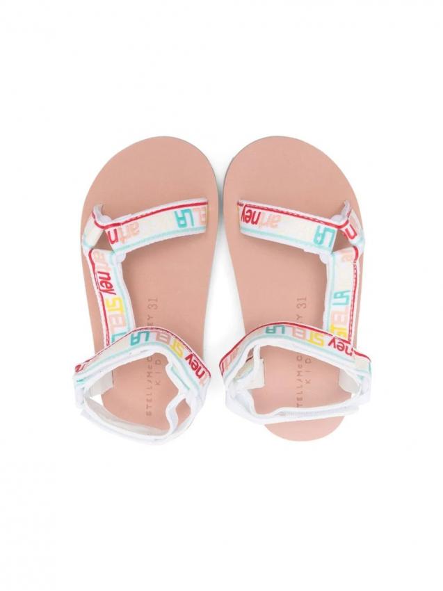 Stella McCartney Kids - logo-print touch-strap sandals