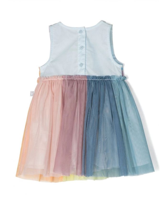 Stella McCartney Kids - rainbow-striped tulle dress