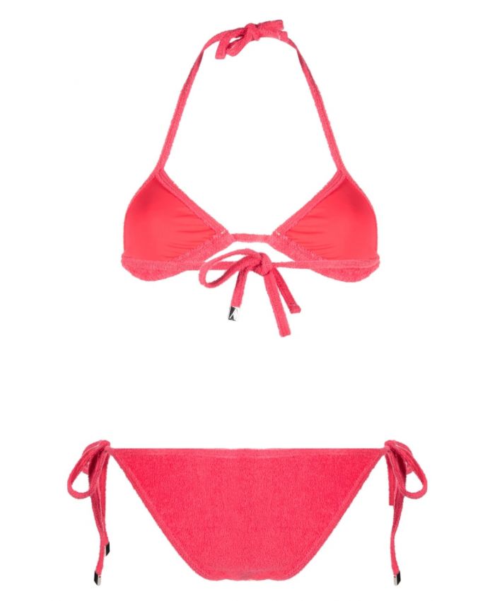 The Attico Beachwear - terry-cloth triangle bikini set