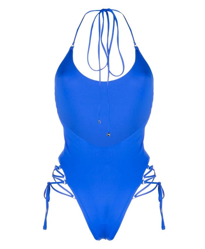 The Attico Beachwear - side-tie open-back swimsuit