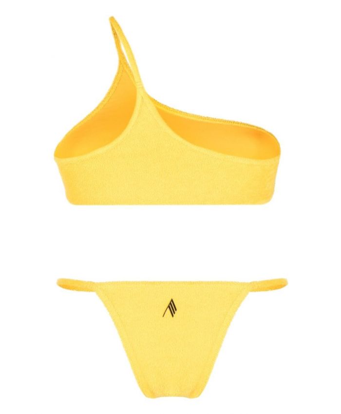 The Attico Beachwear - one-shoulder terry-cloth bikini