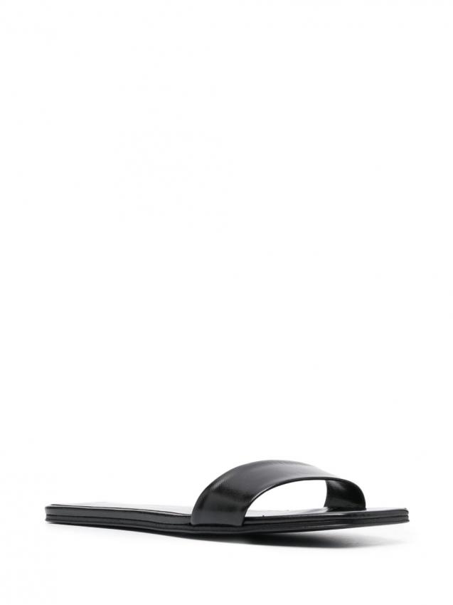 The Row - leather square-toe slides