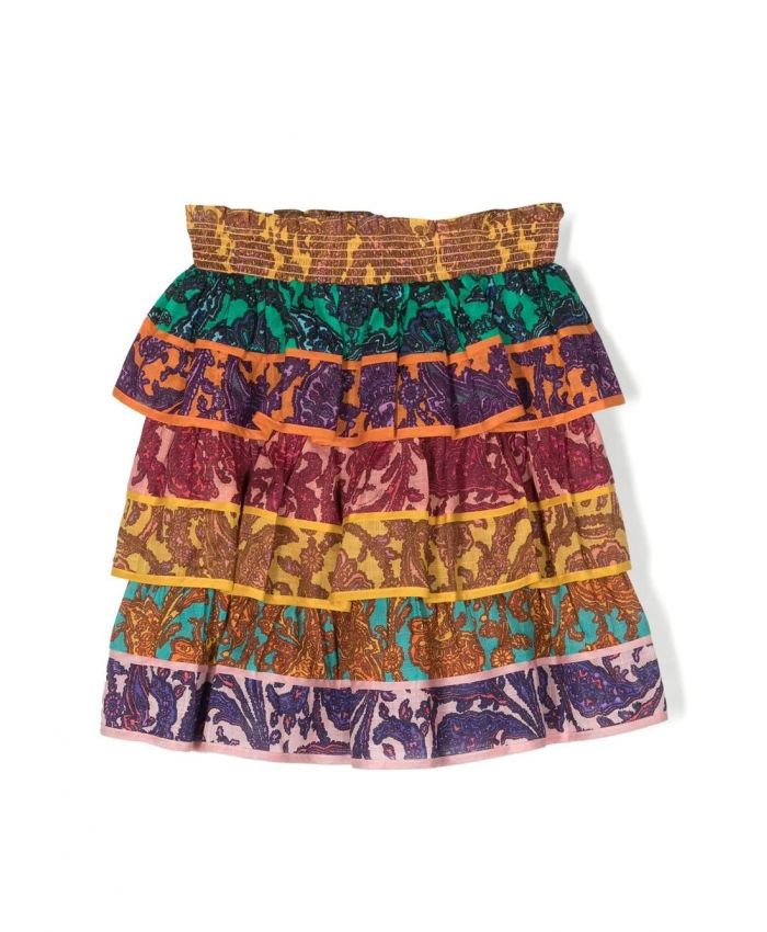 Zimmermann Kids - Tiggy tiered paisley-print skirt