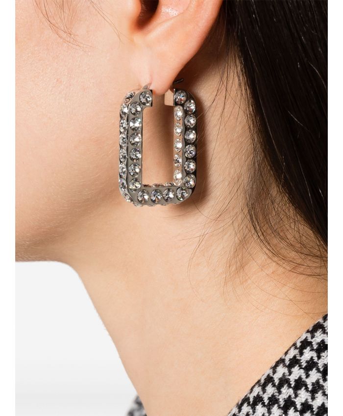 Amina Muaddi - Charlotte crystal-embellished hoop earrings