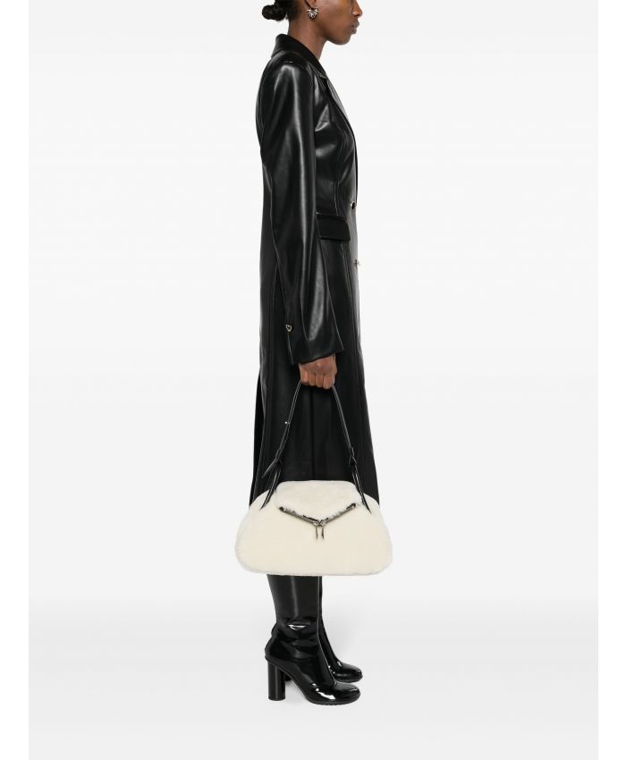 Amina Muaddi - Gemini shearling shoulder bag