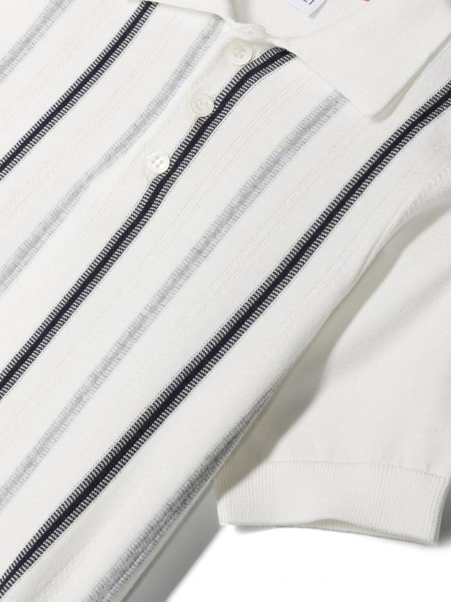 Brunello Cucinelli Kids - striped cotton polo shirt