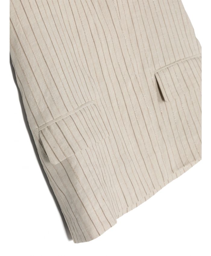 Brunello Cucinelli Kids - pinstriped lurex waistcoat