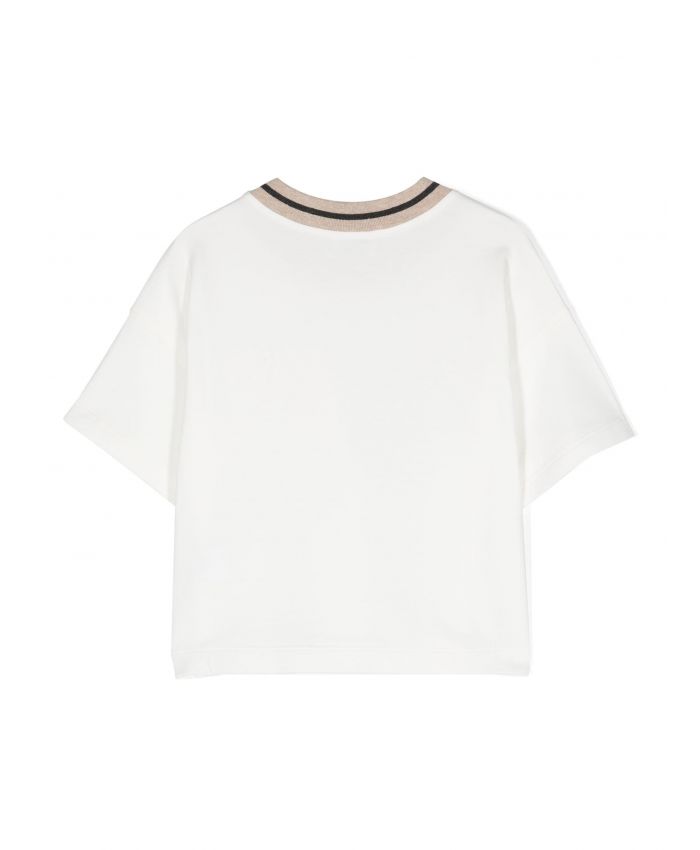 Brunello Cucinelli Kids - logo-embroidered cotton T-shirt