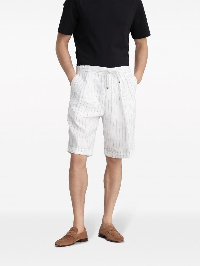 Brunello Cucinelli - striped linen shorts