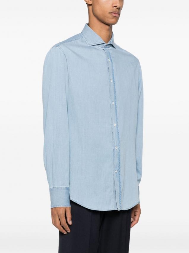 Brunello Cucinelli - spread-collar cotton shirt