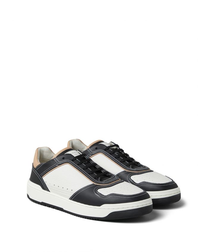 Brunello Cucinelli - colour-block panelled leather sneakers