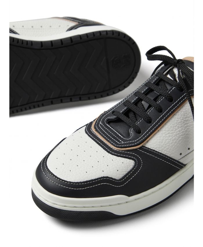 Brunello Cucinelli - colour-block panelled leather sneakers