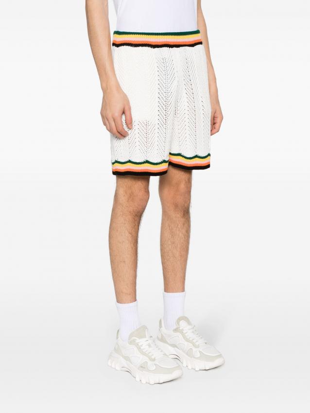 Casablanca - striped chevron-knit shorts