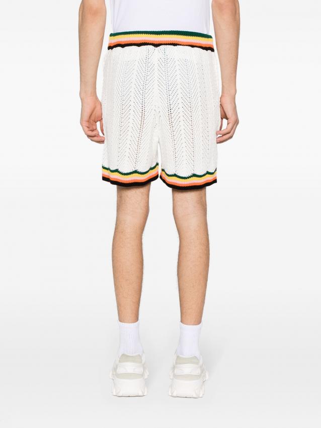 Casablanca - striped chevron-knit shorts