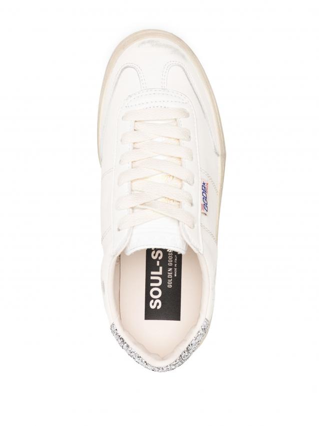 Golden Goose - Soul Star distressed glittered sneakers