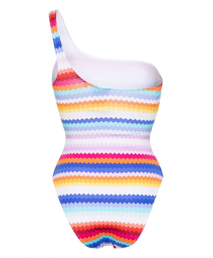 Missoni Mare - zigzag-print one-shoulder swimsuit
