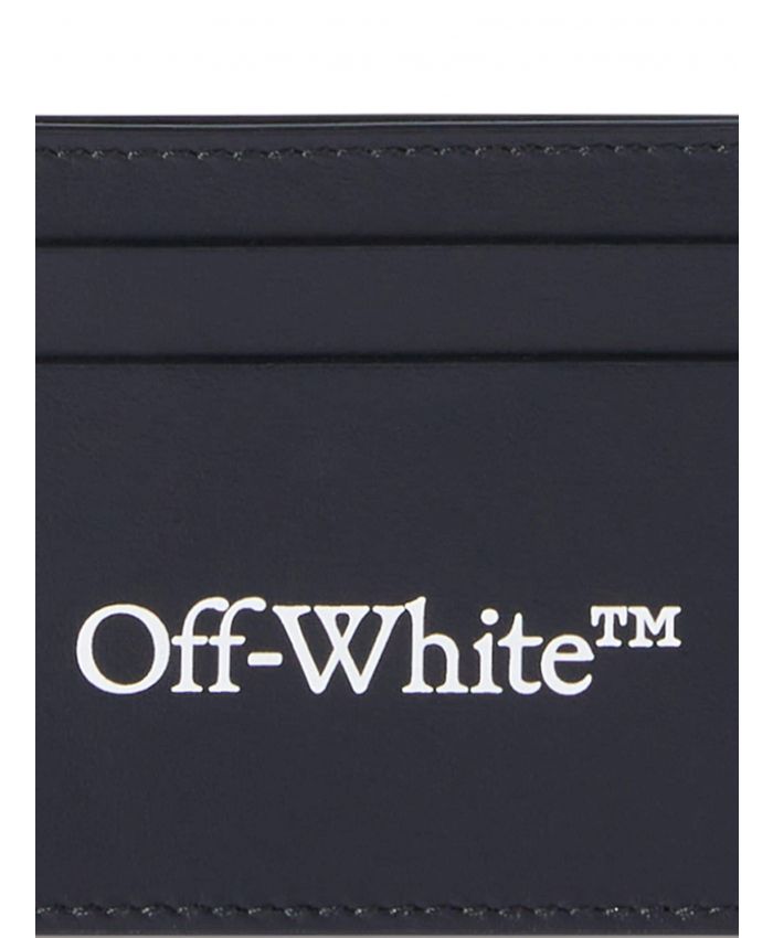 Off-White - Bookish logo-print leather cardholder