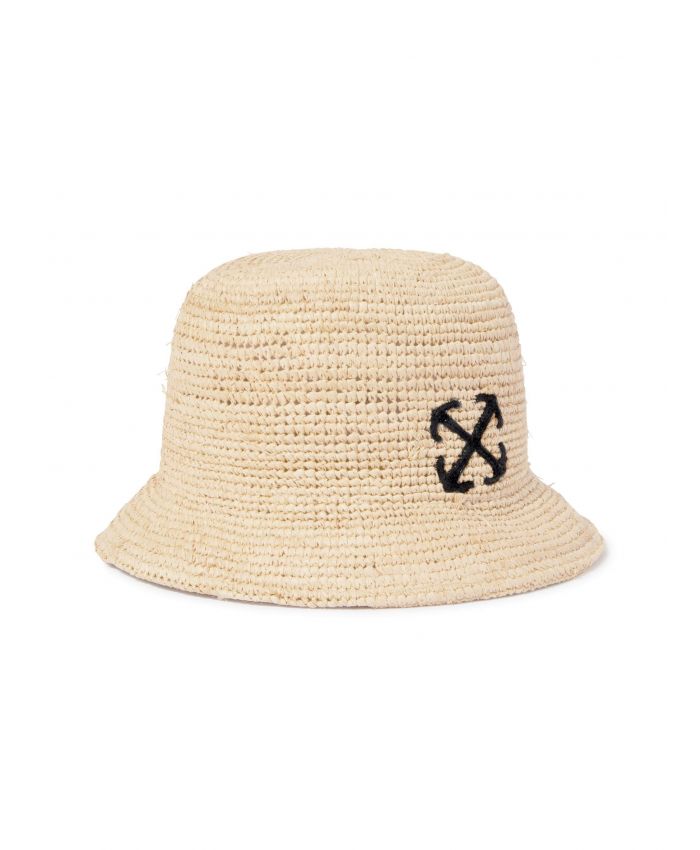 Off-White - Arrows-embroidered raffia bucket hat
