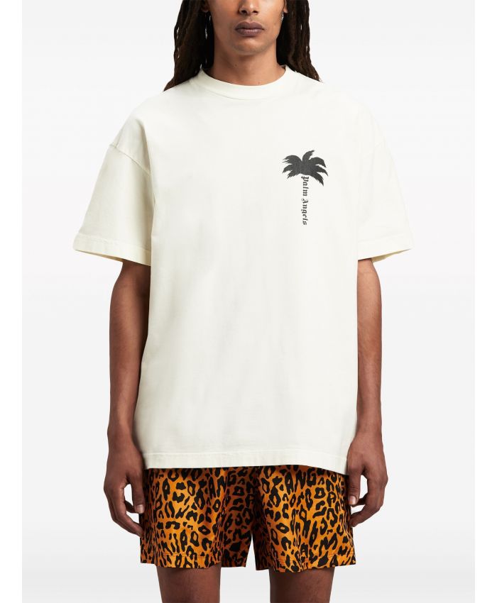 Palm Angels - pam tree-print cotton T-shirt