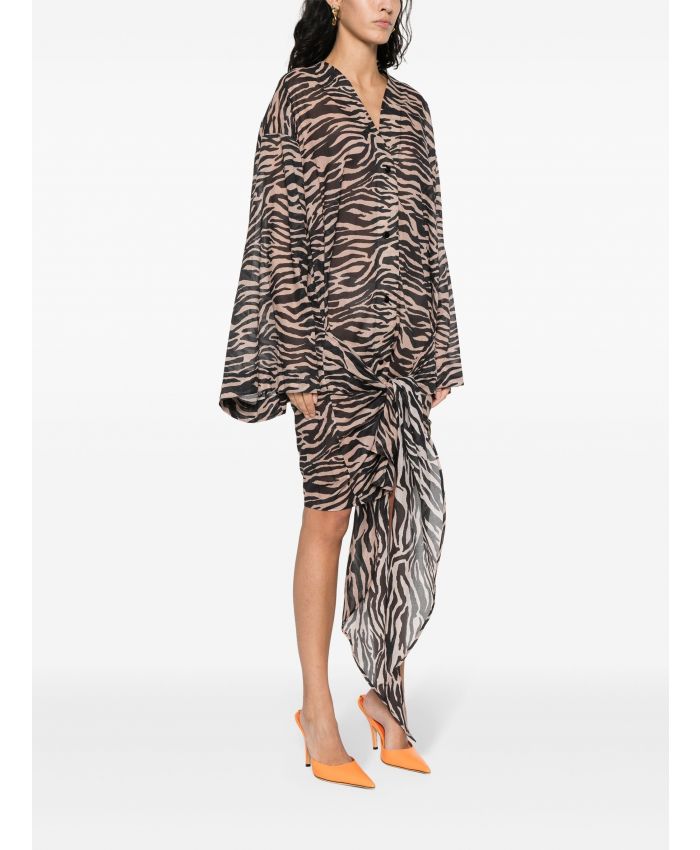 The Attico Beachwear - zebra-print shirt dress