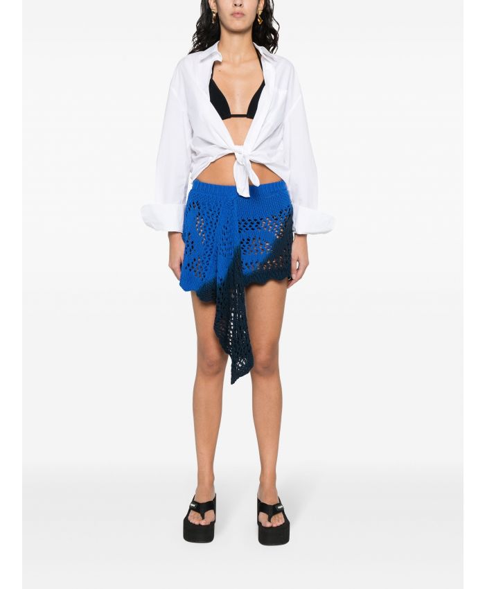 The Attico Beachwear - draped-detail knitted skirt
