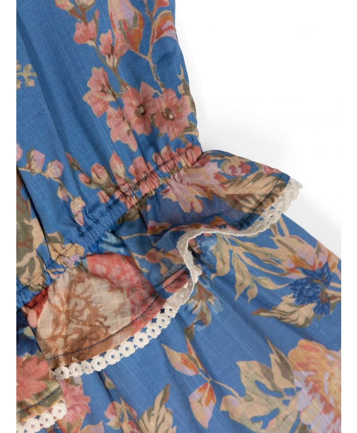 Zimmermann Kids - floral-print cotton jumpsuit
