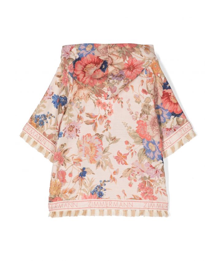 Zimmermann Kids - August floral-print fringed blouse